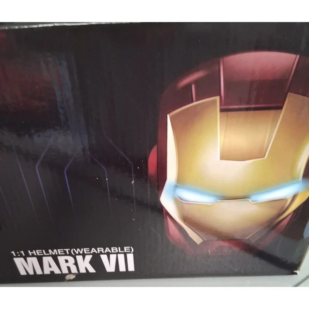 Iron Man Mark VII Headgear 1:1 Helmet LED Eyes Gold CG7248 Wearable New in Box
